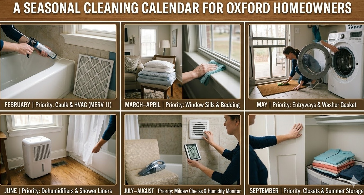 seasonal cleaning calendar for Oxford